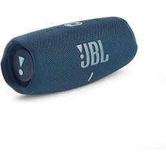JBL Charge 5 Bluetooth skaļrunis, ūdensizturīgs pārnēsājams Boombox ar iebūvētu barošanas bloku, viena akumulatora uzlāde līdz 20 stundām bezvadu mūzikas baudīšanas, zilganzils