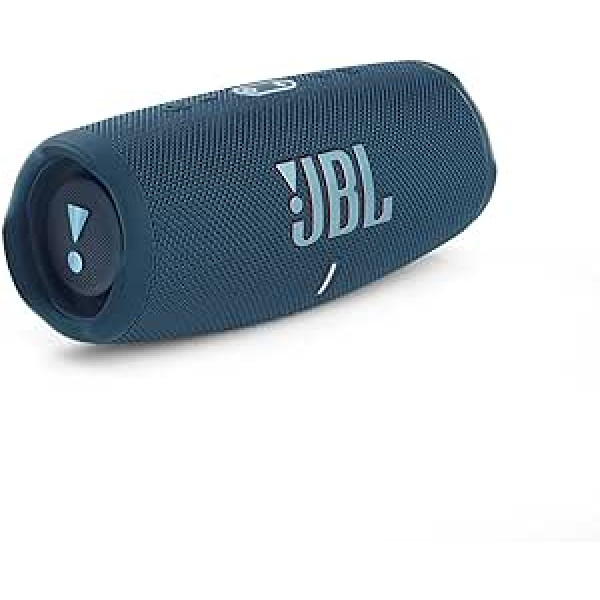 JBL Charge 5 Bluetooth skaļrunis, ūdensizturīgs pārnēsājams Boombox ar iebūvētu barošanas bloku, viena akumulatora uzlāde līdz 20 stundām bezvadu mūzikas baudīšanas, zilganzils