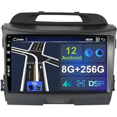 Android 12 automašīnas radio Kia Sportage R 2011-2016 ar GPS navigāciju Bluetooth MirrorLink RDS FM WiFi Carplay DSP AUX 2 DIN [8G+256G]