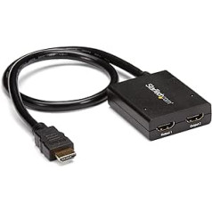 StarTech. com ST122H D4KU – 4 K HDMI 2-Port Video Splitter 1x2 HDMI Splitter Powered by USB or Power Adapter 4 K 30Hz