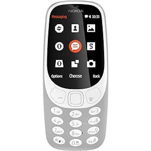 Nokia 3310 Single SIM mobilais telefons - vācu preces (2,4 collu krāsu displejs, 2MP kamera, Bluetooth, radio, MP3 atskaņotājs) pelēks