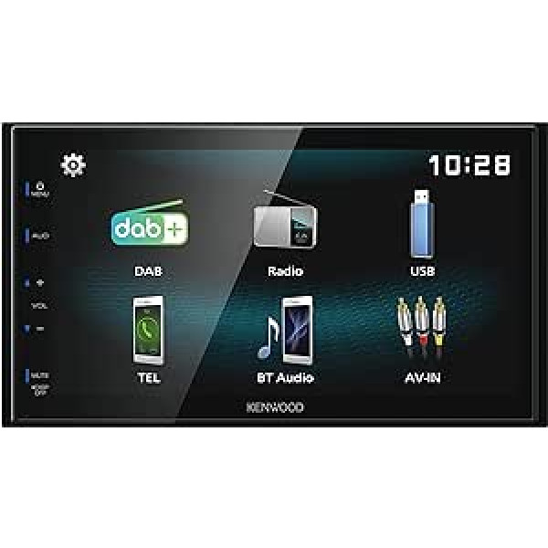 Kenwood DMX125DAB 17,3 cm WVGA digitālo multivides uztvērējs ar DAB+, Bluetooth un Android USB spoguļošanu