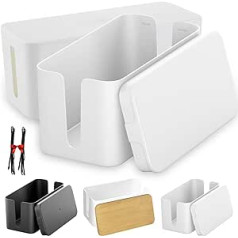 2 Pack Cable Organizer Cable Organizer Desk Cable Organizer Cable Hide Cable Box Organizer Box White