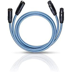 Oehlbach XXL Series 2 X - High-End Audiokabel mit XLR-Stecker (Made in Germany, HPOCC, für CD-Player, Vor-/Endstufe) - 2 x 1 Meter blau