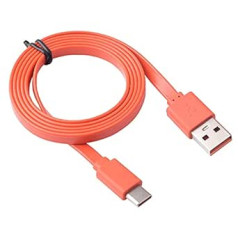 C tipa USB plakanā uzlādes kabeļa nomaiņa, kas ir saderīga ar JBL Charge 4 JBL Charge 5 JBL Flip 5 JBL Pulse 4 JBL JR POP JBL Endurance Peak pārnēsājamais bezvadu skaļrunis (oranžs)