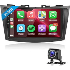 Paredzēts Suzuki Swift 2012 2+32G podofo Android 11 Car Radio Wireless Carplay Android Car Bluetooth ar 9 collu ekrānu ar navigācijas sistēmu ar AHD atpakaļgaitas kameru HI FI Bluetooth RDS FM radio DVR