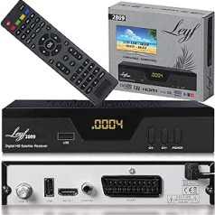 Leyf 2809 digitālais satelīta uztvērējs (HDTV, DVB-S/S2, HDMI, SCART, 2x USB 2.0, Full HD 1080p) [iepriekš ieprogrammēts Astra Hotbird Türksat]