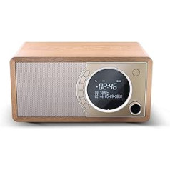 SHARP DR450 Digitalradio (DAB/DAB+/FM mit RDS, Bluetooth, Wecker-Funktionen, 6 Watt), braun