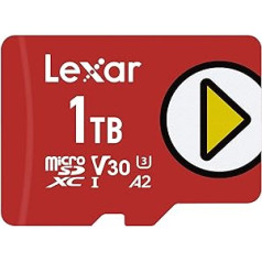 Lexar Play Micro SD karte 1 TB, microSDXC UHS-I karte, lasīšanas ātrums līdz 150 MB/s, atmiņas karte Micro SD, TF karte, kas saderīga ar slēdzi, mobilajiem tālruņiem un planšetdatoriem (LMSPLAY001T-BNNAG)