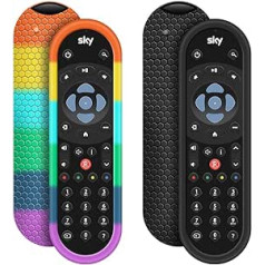 Pack of 2 Protective Case for Original Sky Q Voice Remote Control SKY135, Sky Glass Remote Control Protective Case Silicone Sky Q Touch and NonTouch Remote Control Skin Holder Battery Back Protector