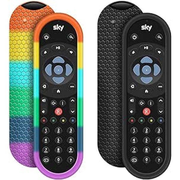 Pack of 2 Protective Case for Original Sky Q Voice Remote Control SKY135, Sky Glass Remote Control Protective Case Silicone Sky Q Touch and NonTouch Remote Control Skin Holder Battery Back Protector