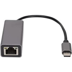 Annadue USB C eterneto adapteris, USB Type-C į RJ45 Ethernet LAN tinklo adapteris, 100/1000 Mbit/s konverteris, skirtas MacBook Pro, Samsung Galaxy S9/S8/Note, pilka (1000 MB)
