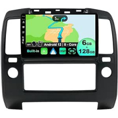 BXLIYER — 6G+128G — Android 12 IPS automašīnas radio piemērots Nissan Navara 3 D40 (2004-2010) — bezvadu CarPlay/Android Car/DSP — LED kamera un mikrofons — 9 collu 2 DIN — DAB stūres vadība ar ātrās palaišanas 360 grādu k