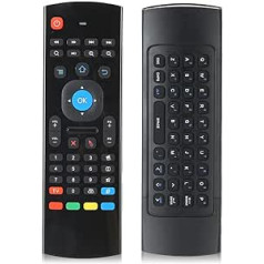 Sxhlseller Air Mouse bezvadu 2,4 G tastatūras televizora tālvadības pults spēles rokturis ar kustības noteikšanas infrasarkano staru apmācību Android TV Box Smart TV Plug and Play Anti-Shake (melns)