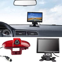 Atpakaļskata kamera Transport Star + 7 collu TFT LCD ekrāns automašīnas monitors 3. bremžu gaismas bremžu luktura nomaiņai Opel Vivaro Surf Concept/Life/Combo/Vauxhall/Renault Trafic/Fiat Talento/Primastar