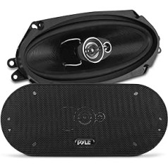 Pyle 2 PL410BK 3-Way Coaxial Speakers 4 x 10 10 x 25 cm 100 x 250 mm 150 Watt RMS 300 Watt Max 4 Ohm 91 dB Black for Car Per Pair