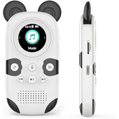 RUIZU 16GB MP3 grotuvas Vaikiškas Bluetooth 5.0 su ausinėmis Garsiakalbis palaiko FM radiją, žadintuvą, įrašymą vienu mygtuku, chronometro funkciją