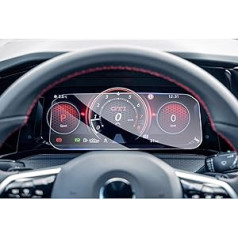 GAFAT VW Golf 8 MK8 GTI GTE GTD 2020-2023 10,25 collu digitālā kabīnes aizsargplēve, Golf 8 rūdīta stikla ekrāna aizsargs, saderīgs ar VW Golf 8 10,25 collu digitālo kabīni, 9h pret skrāpējumiem