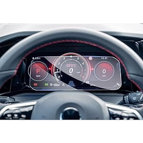 GAFAT VW Golf 8 MK8 GTI GTE GTD 2020-2023 10,25 collu digitālā kabīnes aizsargplēve, Golf 8 rūdīta stikla ekrāna aizsargs, saderīgs ar VW Golf 8 10,25 collu digitālo kabīni, 9h pret skrāpējumiem