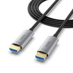 ATZEBE HDMI optiskās šķiedras kabelis 20 m, 4 k HDMI kabelis Atbalsta 4K @ 60 Hz HDR, YUV4:4:4, 3D, ARC, CEC, HDCP 2.2