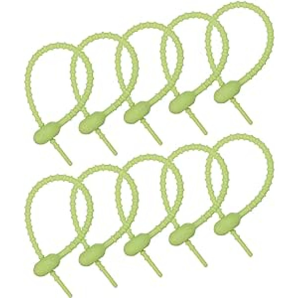 piegādes karte Allzweck-Silikonbinder 21,6 cm, 15 Stück wiederverwendbare Brotbinder, Kabelbinder, Brotbinder, Haushalt Twist Ties, wiederverwendbare Bindebänder (Hellgrün)