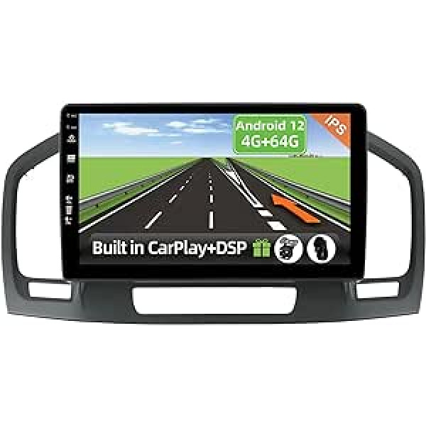 YUN TX Android 10 automašīnas radio Opel Holden Insignia (2008-2014) 4G+64G [iebūvēta CarPlay/Android Car/DSP/GPS] Bezmaksas 4-LED kameras un mikrofona atbalsts DAB/Stūres vadība/MirrorLink/360 kamera