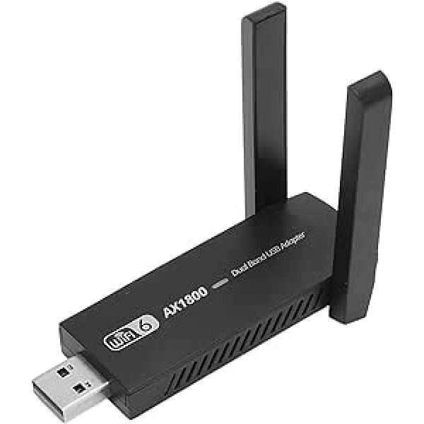 USB tinklo plokštė, USB 3.0 2,4 GHz iki 5,0 GHz WiFi 6 adapteris didelės spartos 1800 Mbps dviejų juostų palaikymas AX1800 Mbps MU MIMO WiFi raktas, skirtas asmeniniam staliniam nešiojamajam kompiuteriui