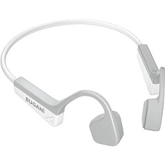 BUGANI Bone Conduction austiņas, jauninātas Bluetooth atvērtas auss bezvadu austiņas ar mikrofonu, ūdensizturīgas sporta austiņas, 8h atskaņošanas laiks, Bluetooth 5.3, C tipa ātrā uzlāde skriešanai, braukšanai,