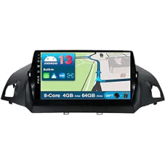 JOYX Android 10 automašīnas radio, piemērots Ford Kuga (2013-2018) - [4G+64G] - Iebūvēts DSP/Carplay/Android automašīna - LED atpakaļgaitas kamera bez maksas - IPS 9 collas - Ar stūres vadību 4G WiFi Bluetooth 5.0