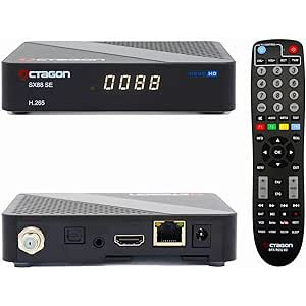 Octagon SX88 SE V2 HD S2+ IP Linux satelīta uztvērējs ar PVR ierakstīšanas funkciju, HDTV DVB-S2 satelīttelevīzijas kaste, LAN, Unicable, multivides bibliotēka, YouTube, interneta radio, multistream, aklā skenēšana, karte