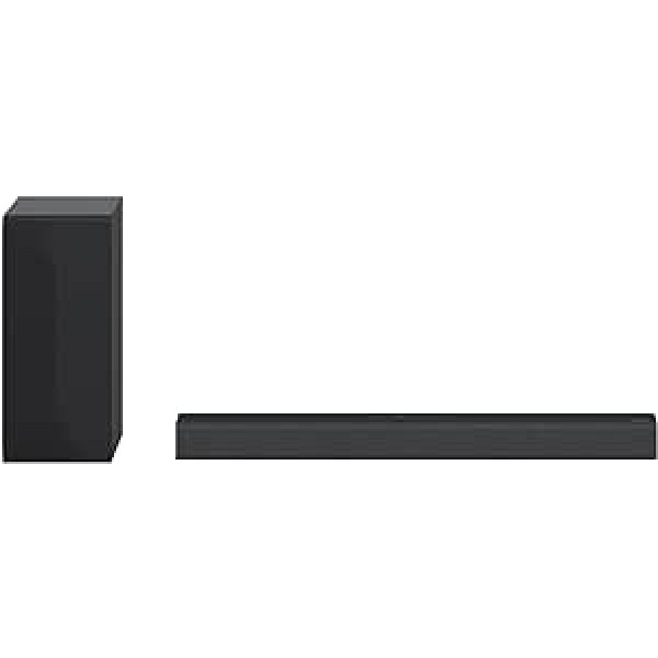 LG S40Q Smart Soundbar, 2.1 kanāls, Dolby Digital Surround Sound ar jaudīgu basu, plaša savienojamība, HDMI, Bluetooth, USB, optiskā ieeja un lietotne Android/iOS, melna