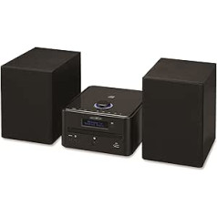 Reflexion HIF79DAB Hi-Fi stereo sistema 2 x 40 vatų maks. Muzikos galia, CD/MP3, DAB+ skaitmeninis imtuvas, Bluetooth, srautas, USB/MP3, žadintuvas/laikrodis/išsijungimo laikmatis, juoda