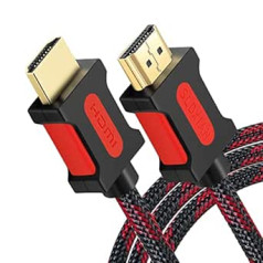 SLDXIAN 4K HDMI kabelis, ātrgaitas HDMI kabelis 18Gbps neilona zeltīti savienotāji ar Ethernet, ARC, 3D, UHD Savietojams ar TV TV, monitoru, Blu-ray, PS4/PS3 (15 m)