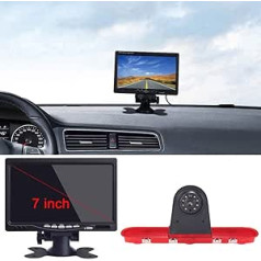 7 collu Zoll LCD monitors+Bremslicht Rückfahrkamera Transportster Wasserdicht Einparkkamera Rückfahrsystem für Toyota ProAce 2/Verso/Citroen Dispatch/Space Tourer/Jumpy 3/Peugeot Traveller/Expert 3