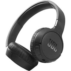 JBL Tune 660 BTNC On-Ear aktīvās trokšņus slāpējošās austiņas – JBL Pure Bass Sound – izmantojot Bluetooth vai kabeļa savienojumu – melnas