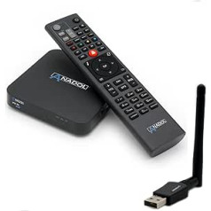 Anadol IP8 4K UHD Smart TV Box with 2 Operating Systems: Define OS & E2 Linux - Sat to IP TV Receiver for TV, Media Library, YouTube, HDR, HLG + 600 Mbit WiFi Stick