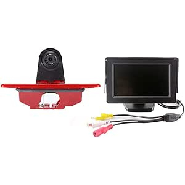 Kalakus HD 4,3 collu monitors+ 3. bremžu gaismas bremžu gaismas atpakaļgaitas kameras parkošanās palīgierīces komplekts Peugeot Expert 2007-2016/Fiat Scudo 2007-2016/Citroen Jumpy 2007-2016