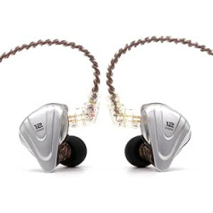 LINSOUL KZ ZSX 5BA+1DD 6 Driver hibrīdas in-ear Hi-Fi austiņas ar cinka sakausējuma priekšējo apvalku un 0,75 mm, 2 kontaktu noņemamu kabeli audiofiliem mūziķiem (ar mikrofonu, melns)