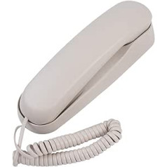 ASHATA Wall Telephone, Corded Telephone, Desktop Wall Compact Phone, Non-Slip Corded Design Telephone, Analogue Phone for Hotel, Home, Office, White