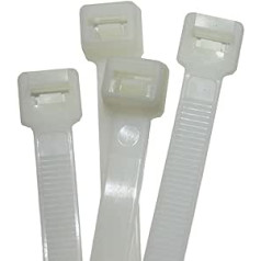 100x Cable Ties 530 x 9.0 mm White Industrial Quality