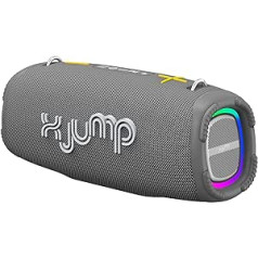 X JUMP XJ 200 90W lieljaudas Bluetooth skaļrunis ar TWS funkciju USB AUX-IN Iebūvēts mikrofons Bluetooth skaļrunis Ūdensizturīgs IPX5 pelēks