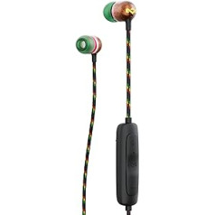 House of Marley Smile Jamaica Wireless 2 ausīs ievietojamas austiņas — trokšņus izolējošas Bluetooth austiņas, 9 stundu atskaņošanas laiks, ātrais lādētājs, IPX-4 ūdensizturīgs, mikrofons, FSC sertificēta koksne