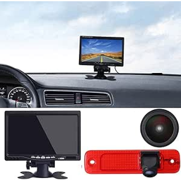 Galinio vaizdo kamera Transporter Van + 7 colių TFT LCD ekranas automobilinis monitorius, stabdžių žibintas automobilio stogo atbulinės eigos kameros rinkinys, skirtas Ford Transit MK7 Tourneo/Furgon MK4 2006-2014/galinės durys