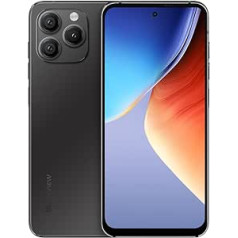 Viedtālrunis Blackview A96 bez līguma, 24 GB + 256 GB, 6,5 collu 2,4 K FHD+ 120 Hz atsvaidzes intensitātes ekrāns, 48 MP kamera, 18 W ātrā uzlāde, divu SIM karšu Android 13 mobilais tālrunis, divkāršu skaļrunis, GPS NFC, melns