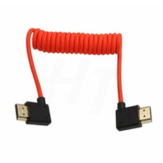 HangTon HDMI 2.1 HDMI 4K 120 kadri/s 8K 60 kadri/s kabelis priekš Atomos Ninja V Sony A7siii Canon C300 C500 Ronin RS2 monitora kamera labās kreisā leņķa A tips pītas iesaiņotas