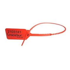 100 Red Plastic Safety Seals, 26.8 cm Long