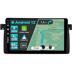 JOYX Android 12 IPS auto radio piemērots BMW E46 / M3 / 3 Series (1998-2005) - 4G + 64G - iebūvēts DSP / Carplay / Android Car - kamera + mikrofons - 9 collu 2 DIN - stūres vadība WiFi DAB 360