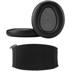 Geekria QuickFit Ohrpolster für Sony MDR-10RBT MDR-10RNC MDR-10R Kopfhörer, Ersatz-Ohrpolster + Kopfband-Abdeckung, Ohrpolster, Ohrmuscheln, Ohrpolster, Reparaturteile, Kopfbandschutz (schwarz)