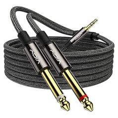 6.35mm to 3.5mm Stereo Audio Cable 5m Speaker Cable for Computer, CD Player, Multimedia Speaker and Amplifier