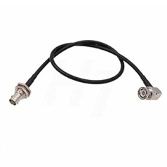 HangTon 6G SDI RF Coaxial Cable 50ohm Right Angle BNC Male to BNC Female Bulkhead Mount Double Shielded Low Loss RG223 for Camera Monitor Video Antenna GPS Radio (1)